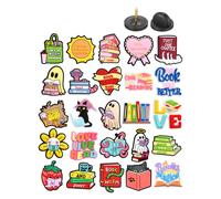 25 pz, Spille in Plastica con Motivo Serie Libri, , Libri, Bevande, Librerie, , Zaini, Accessori Fai da Te per Abbigliamento