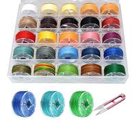 25 Rotoli 10m x 0,55 mm Filo Cerato: Nizirioo Filo per Braccialetti, Multicolore Fili per Braccialetti, Filo per Macrame per Gioielli Making Leather Sewing Handcrafting