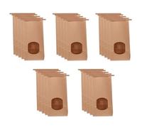 25 Sacchetti in Carta Kraft Marrone con Finestra Trasparente e Chiusura, Resistenti all'Olio e all'Acqua, per Alimenti come Pane, Biscotti, Snack e Caramelle, Ideali per Regali, (24.6x11.5x6.5 cm)