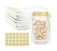 25 sacchetti per spezie con 60 etichette per spezie, riutilizzabili, con cerniera, ermetici, per viaggi e campeggio