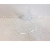 25 SACCHETTI PORTA CONFETTI BOMBONIERE VELO RETE TONDO CON TULLE POIS FAI DA TE