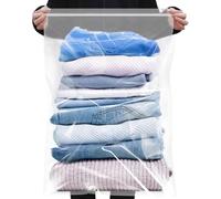 25 sacchetti riutilizzabili grandi da viaggio in plastica per ospedale, sacchetti impermeabili con chiusura lampo trasparenti grandi sacchetti trasparenti per vestiti e bagagli 50 x 60 cm, 40 x 50 cm,