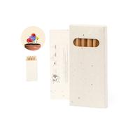 25 Set da 6 Pastelli Matite Colorate con confezione in CARTA PIANTABILE 1BSG