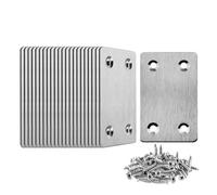 25 set di staffe di rinforzo dritte piatte in metallo, piastre di riparazione dritte piatte, staffe angolari di fissaggio