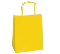 Mainetti Bags - 079801 - Shopper Twisted - maniglie cordino - 14 x 9 x 20 cm - carta kraft - giallo - Mainetti Bags - conf. 25 pezzi - 82239 - Conf. da 1 Pz. - 079801