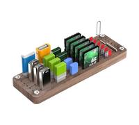 25 slot Storage Holder For Card Memory Card, Desktop Walnut Wooden