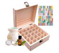 25 Slots Scatola per Oli Essenziali - Holds 5/10/15ml Bottiglie - Organizzatore in legno per Oil Aromaterapia e Oli Profumati - Ideale Contenitore Regalo per Viaggio, Stoccaggio e Visualizzazione #1