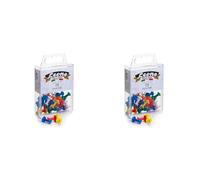 25 Spilli con torretta colorata "Push Pins" (mm. 1,15 x 23) - Scatola appendibile - Leone Dell'Era Made in Italy (Confezione da 2)