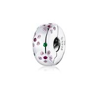 25 Sterling Silver Clip Charms Fiore di cristallo Stopper Charm Bead per Pandora Charms Bracciale Collana