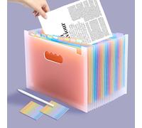 25 Strati, Cartella Trasparente Espandibile Formato A4, Borsa Portadocumenti Arcobaleno per Studenti, Può Contenere 2000 Fogli, Adatta per Ufficio, Casa, Scuola, 1 pezzo/2 pezzi/3 pezzi A4,A4 (2 pezzi