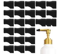 25 tappi per pompe per sciroppo di caffè, tappi versatore in silicone nero per pompa di sciroppo, tappi per punte sottili per pompe lunghe per lozioni, adatti per dispenser di spezie alla vaniglia