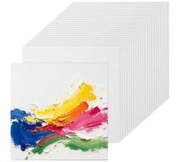25 tele bianche da dipingere, 20 x 20 cm, per pittura acrilica | TAICHEUT, Tessuto di cotone su cartoncino grigio, primer senza cornice, per pittura a olio e arte hobbistica, 300 g/m²