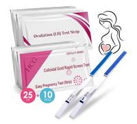 25 Test Ovulazione + 10 Test Gravidanza, Test di ovulazione sensibili 25mIU/ml, Test di Ovulazione e Gravidanza, Preciso e Affidabile, Aumenta le tue Probabilità di Rimanere Incinta