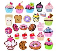 25 Toppe Termoadesivi da Stiro, toppe termoadesive ricamate, da cucire, da applicare con il ferro da stiro, Toppa Adesiva per vestiti, pantaloni, cappelli, jeans, Assortimento di torte