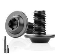 25 viti a testa bombata nere M4 x 12 mm, viti a testa piatta con flangia Torx, viti 304, in acciaio inox con disco A2 V2A, viti filettate filettatura completa in ossido con 2 chiavi T20 Torx per