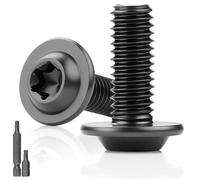 25 viti a testa piatta nere, M4 x 16 mm, viti a testa piatta con flangia, viti Torx 304, in acciaio inox con disco A2 V2A, viti filettate a filettatura completa, ossido, con 2 chiavi T20 Torx