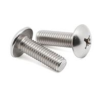 25 viti a testa tonda cilindrica da 1/4-20 x 1-3/4", filettatura intera, con attacco Phillips, in acciaio inox 18-8, finitura lucida, filettatura a macchina, confezione da 25