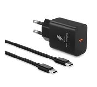 25 W Caricatore USB C AC Ricarica Rapida per Samsung Galaxy S25, S24, S23, S22, S21, S20+, FE, Ultra, A15, A54 5G, A55, A56, A34, A35, Note 20, 10, 9, con cavo 1.5M, Adattatore Super Fast Settore
