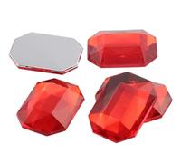 25 x 18 mm rubino A05 posteriore piana gemme acriliche ottagonale Pro grade - 15 pezzi