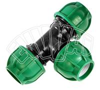 25 X 25 X 25 MM - TEE RACCORDO A T A COMPRESSIONE PER TUBO PN IRRIGAZIONE ACQUA