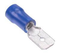25 x 6.3mm Blu Maschio Doppia Crimpatura Connettore Terminale