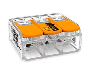 25 x Wago connettore a leva 221 Serie 221-413 3 terminali a 3 vie