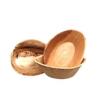 25 Zuppiere ovali in foglia di palma naturale 16x12x5,5 cm