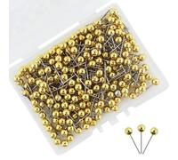 250 aghi per carte, bacheca, spille da disegno, puntine da disegno, aghi in plastica con punta in acciaio con scatola di immagazzinaggio (oro rosa)