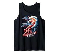 250 Anni 1776-2026 USA Patriotic Jets Smoke Trail Canotta