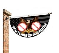 250 Anni Bandiera Da Giardino Americana,1776-2026 Stendardo Da Cortile Bandiera A Ventaglio - Stendardo Patriottico Esterno - Per Cortile Patio Musei 4 Luglio Memorial Day Veterani Appassionati Storia