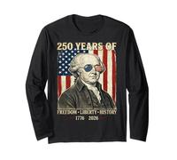 250 Anni di libertà libertà Storia John Adams Retro Maglia a Manica