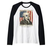 250 Anni di libertà libertà Storia John Adams Retro Maglia con Maniche Raglan