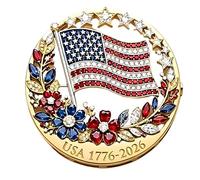 250 anni US Commemorative Zn Lega Spilla Pin | Spilla smaltata artigianale da collezione per eventi formali, a tema bandiera americana, pregevole fattura