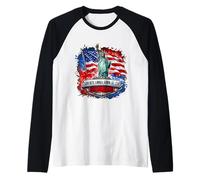 250° Anniversario Liberty Patriotic Flag Freedom 1776 2026 Maglia con Maniche Raglan