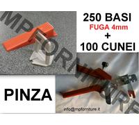 250 BASI FUGA 4mm + 100 CUNEI + PINZA RAIMONDI LEVELLING SYSTEM PAVIMENTO RLS 4