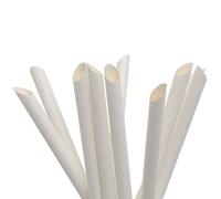 250 Cannucce grandi per bubble tea in carta bianche 21 cm Ø12 mm