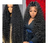 250 Densità 13X6 360 Full Trasparente Deep Water Wave Ricci Pizzo Frontale Parrucche 30 40 Pollici 13X4 Parrucca Frontale Capelli Umani-13X6lace-8inch-150density