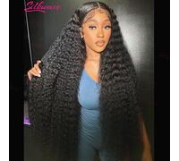 250 Densità 30 40 Pollici 13x6 Hd Veletta Onda Profonda Frontale Parrucche Ricci Parrucca di Capelli Umani Per Le Donne Nere Onda di Acqua 13x4 Parrucca Anteriore Del Merletto