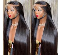 250 densità 30 40 pollici parrucche diritte per capelli umani con osso per donne nere 13x4 13x6 Hd parrucca frontale in pizzo dritto Remy prepizzicato