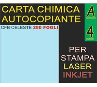 250 FF CARTA CELESTE CHIMICA RICEVUTE FISCALI 80GR X STAMPANTI LASER INKJET A4
