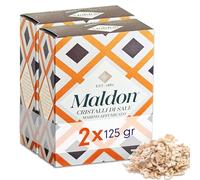 250 gr Cristalli di Sale Marino Affumicato Maldon, Fiocchi di Sale Croccante Smoked Sea Salt Flakes Condimento per Pesce, Verdure, Piatti Grigliati, Carne - 2 x 125 gr