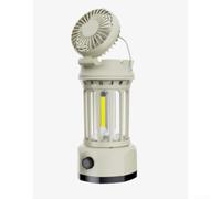 250 lumen COB LED Outdoor Camping Light Con 5-Blade Fan Design integrato Pieghevole 90 gradi Mount e batteria ricaricabile (bianco)