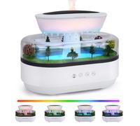 250 ML Gocce di pioggia, umidificatore per aromaterapia, diffusore con micro paesaggi, luci LED a 7 colori, bianco rumore, diffusore di aromi per oli essenziali per camera da letto, camera dei bambini