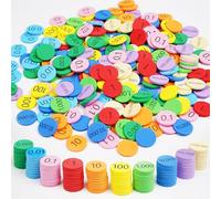 250 PCS Dischi di Valore Posizionale Eva, 10 Valori, Chips per Conteggio Colorati, Chips di Valore Posizionale Morbidi, Decimali a Numeri Interi, Apprendimento della Matematica per la Scuola Primaria