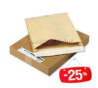 250 pezzi BUSTE POSTALI KRAFT SOFFIETTO FINO A 3,9cm SPESSORE 23x33cm bianche