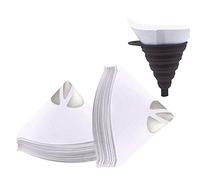 250 Pezzi Carte da Filtro per Vernice, Imbuto in Carta, Filtro per Vernice, 190 Micron Maglia Fine, con 1 Imbuto Vernice Pieghevole in Silicone, per Auto, Pistole a Spruzzo, Arti e Mestieri