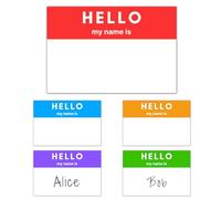 250 Pezzi, Hello My Name Is Sticker, Nome Tag Adesivi - 75 x 50 mm, 5 Colori