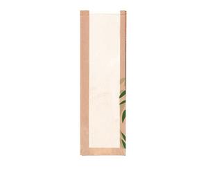 250 pezzi - Sacchetti per pane con finestra Eco 'Feel Green' 32 G/M2 14+4 x 60 cm Natural Kraft