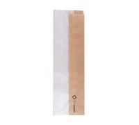 250 pezzi - Sacchetti per panini con finestra Eco 'Corner Window' 40 G/M2 9+5,5 x 30 cm Natural Kraft