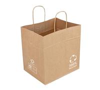 250 pezzi - Sacchetti Sos Catering con manici 80 G/M2 26+17 x 24 cm Natural Kraft